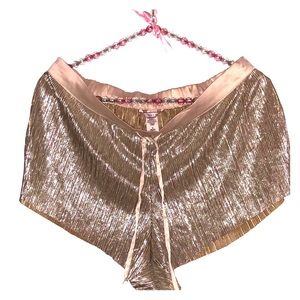 Victoria’s Secret gold foil pajama shorts M
